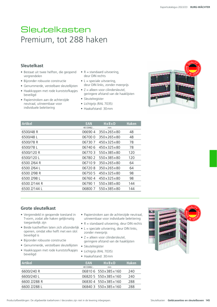 BURG-WÄCHTER Hoofdcatalogus NR.: 20450 - Pagina 145