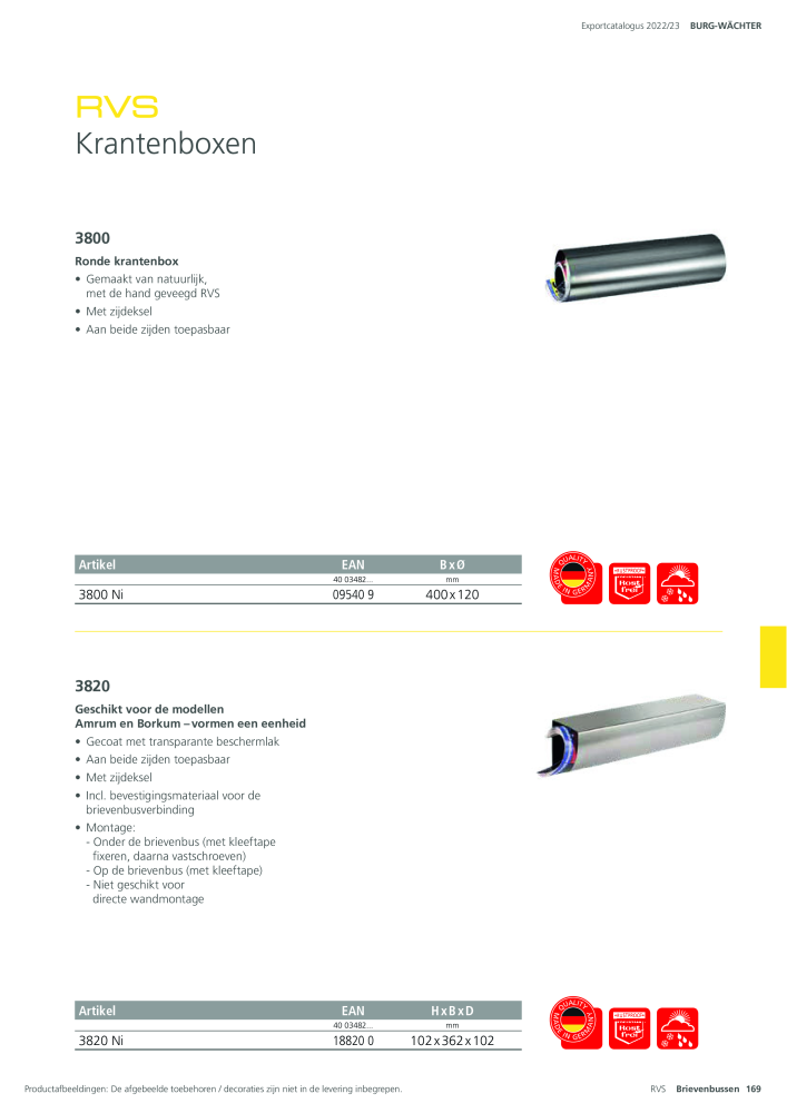 BURG-WÄCHTER Hoofdcatalogus NR.: 20450 - Pagina 169