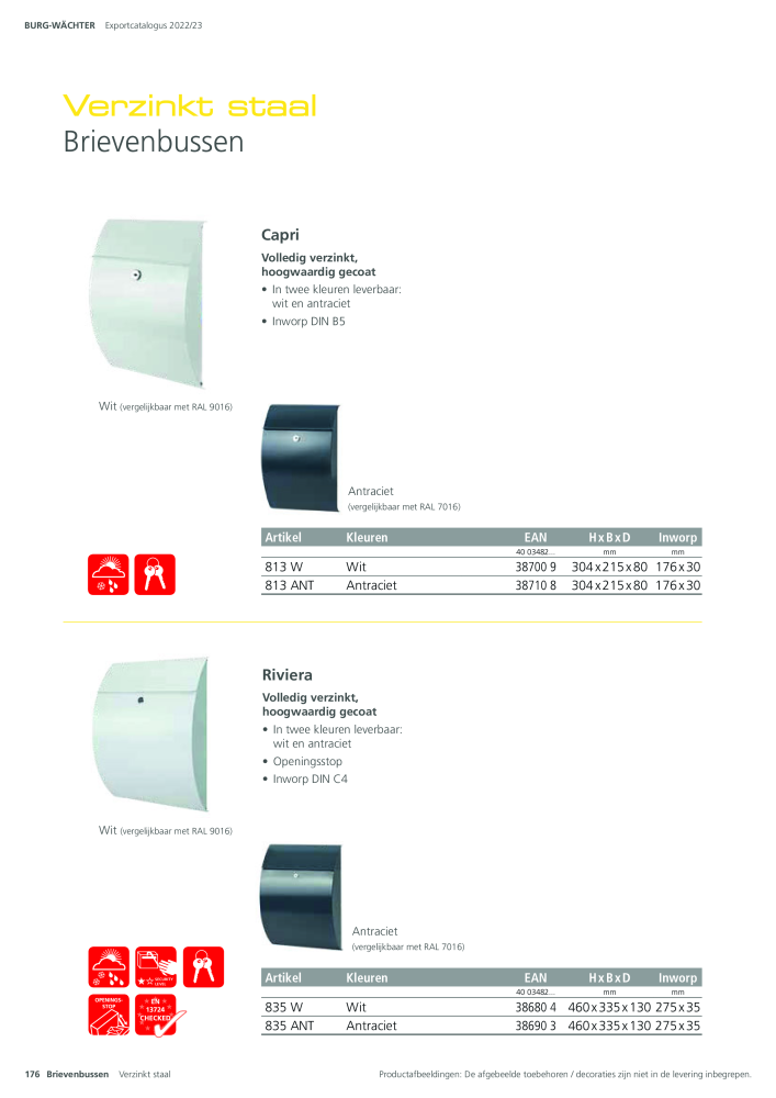 BURG-WÄCHTER Hoofdcatalogus NR.: 20450 - Pagina 176