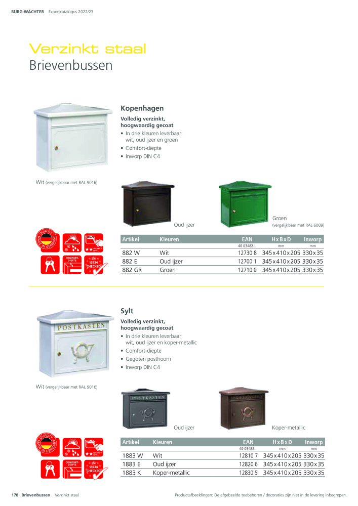 BURG-WÄCHTER Hoofdcatalogus NR.: 20450 - Pagina 178