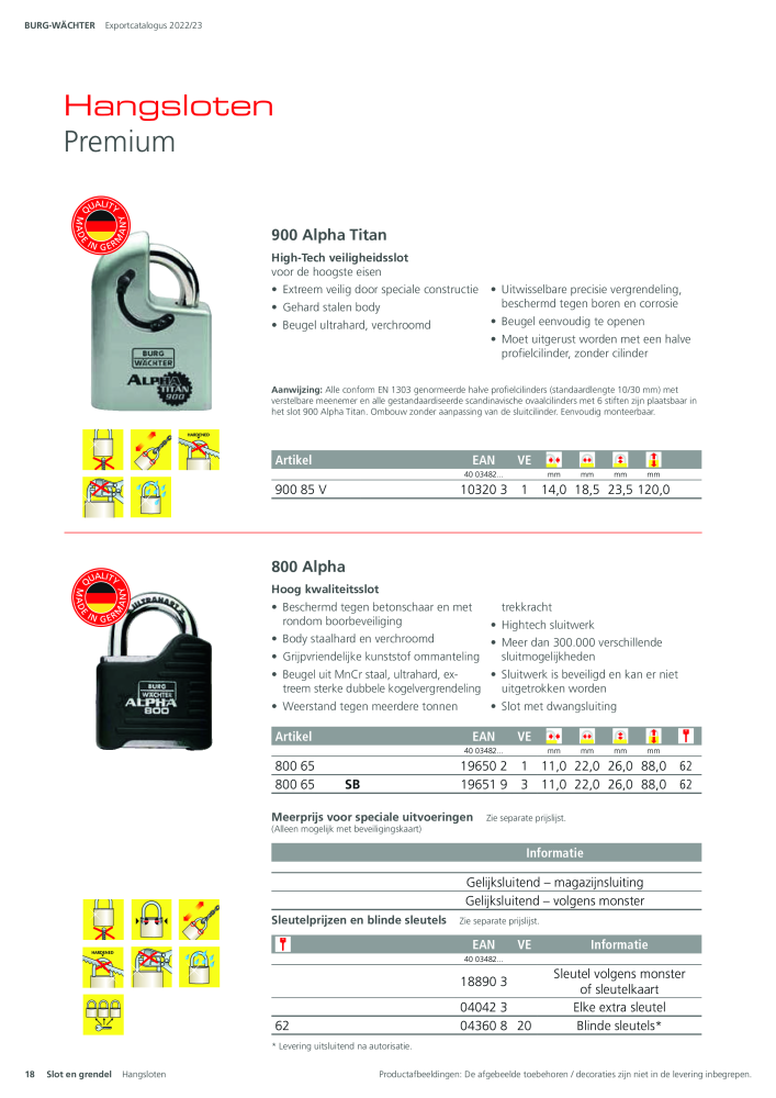 BURG-WÄCHTER Hoofdcatalogus Nb. : 20450 - Page 18