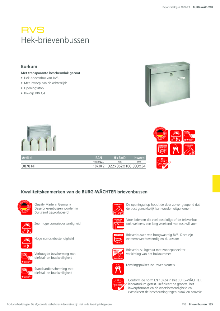 BURG-WÄCHTER Hoofdcatalogus NR.: 20450 - Pagina 195