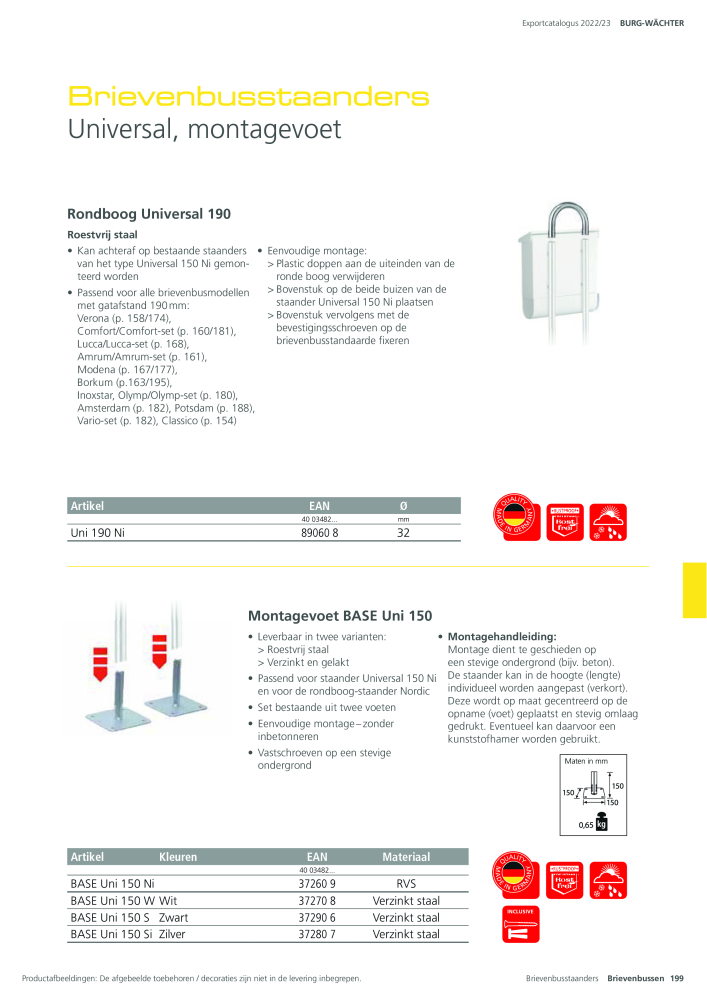 BURG-WÄCHTER Hoofdcatalogus NR.: 20450 - Pagina 199