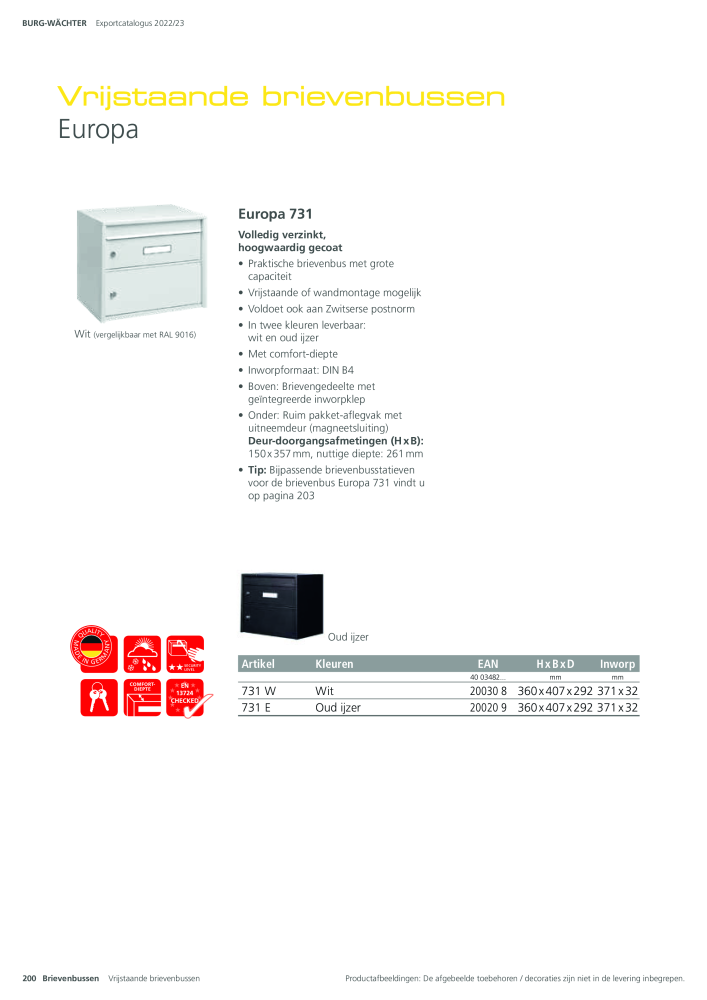 BURG-WÄCHTER Hoofdcatalogus NR.: 20450 - Pagina 200