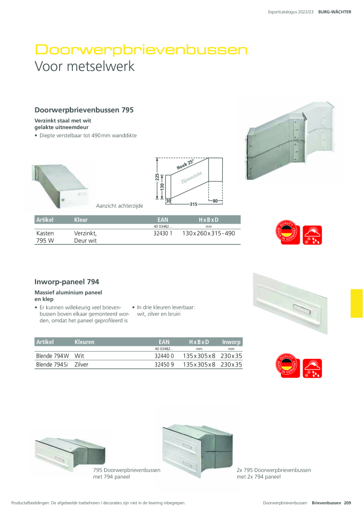 BURG-WÄCHTER Hoofdcatalogus NR.: 20450 - Pagina 209