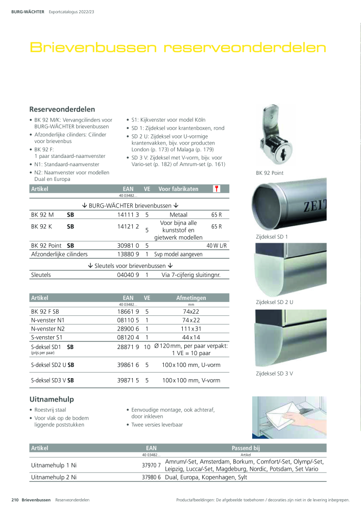 BURG-WÄCHTER Hoofdcatalogus NR.: 20450 - Pagina 210