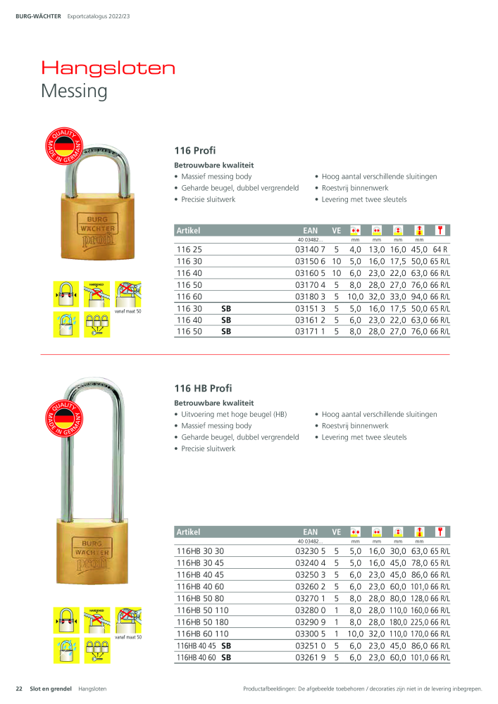 BURG-WÄCHTER Hoofdcatalogus NR.: 20450 - Pagina 22