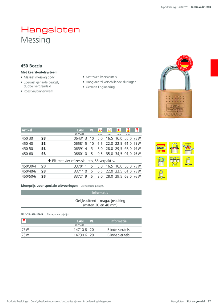 BURG-WÄCHTER Hoofdcatalogus NR.: 20450 - Pagina 27