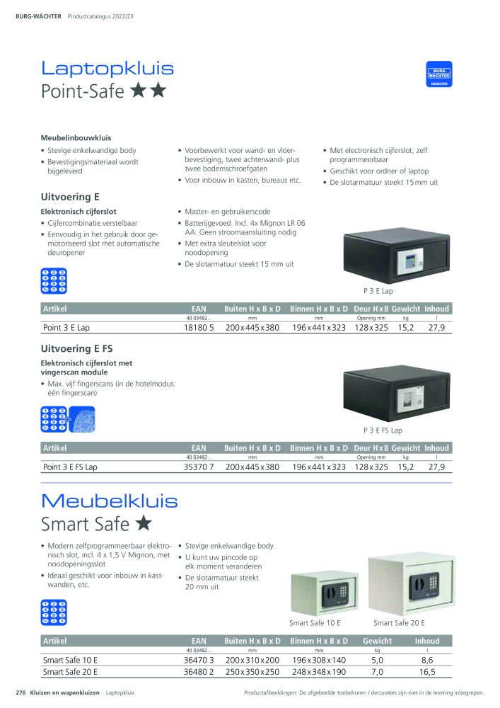 BURG-WÄCHTER Hoofdcatalogus NR.: 20450 - Pagina 276