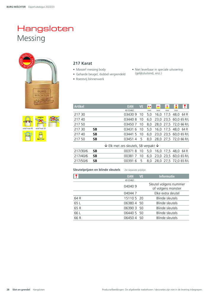 BURG-WÄCHTER Hoofdcatalogus NR.: 20450 - Pagina 28