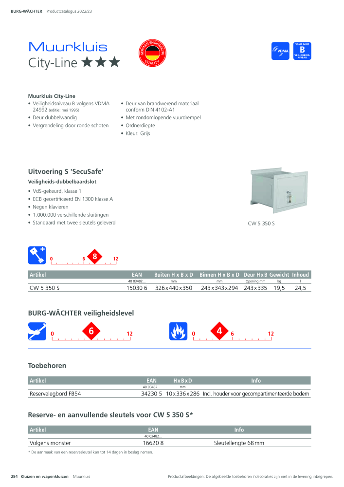 BURG-WÄCHTER Hoofdcatalogus NR.: 20450 - Pagina 284