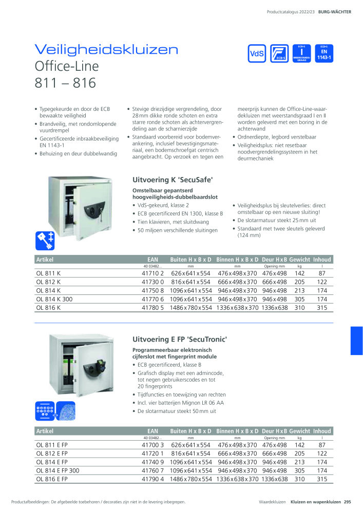 BURG-WÄCHTER Hoofdcatalogus Nb. : 20450 - Page 295