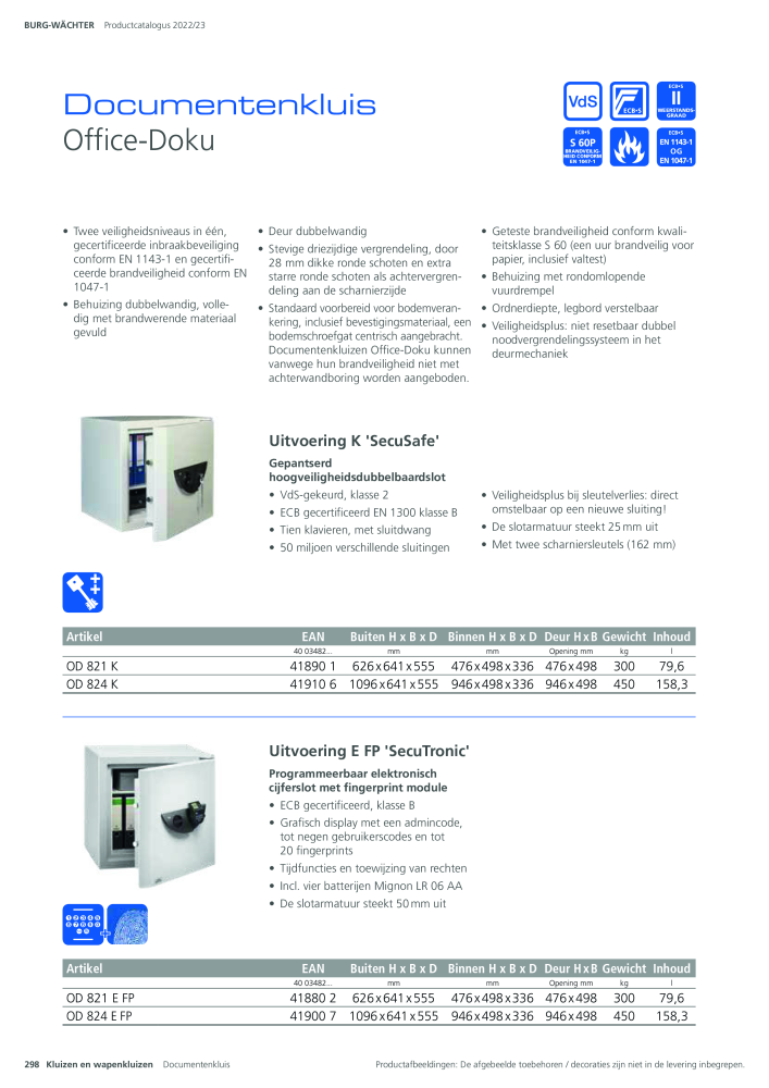 BURG-WÄCHTER Hoofdcatalogus NR.: 20450 - Pagina 298