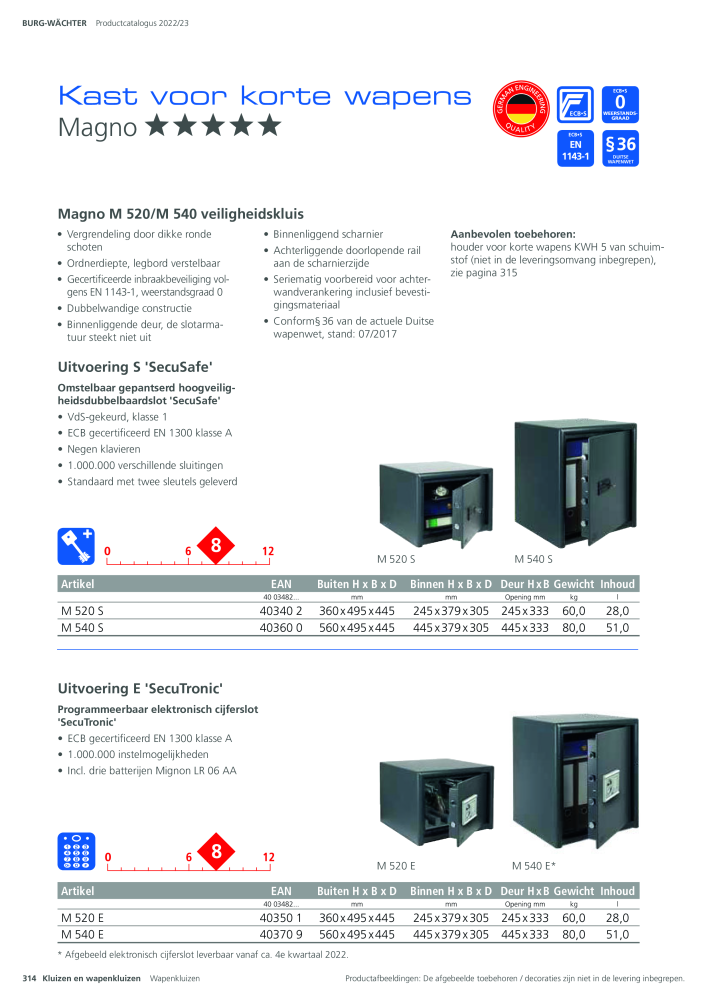 BURG-WÄCHTER Hoofdcatalogus Nb. : 20450 - Page 314