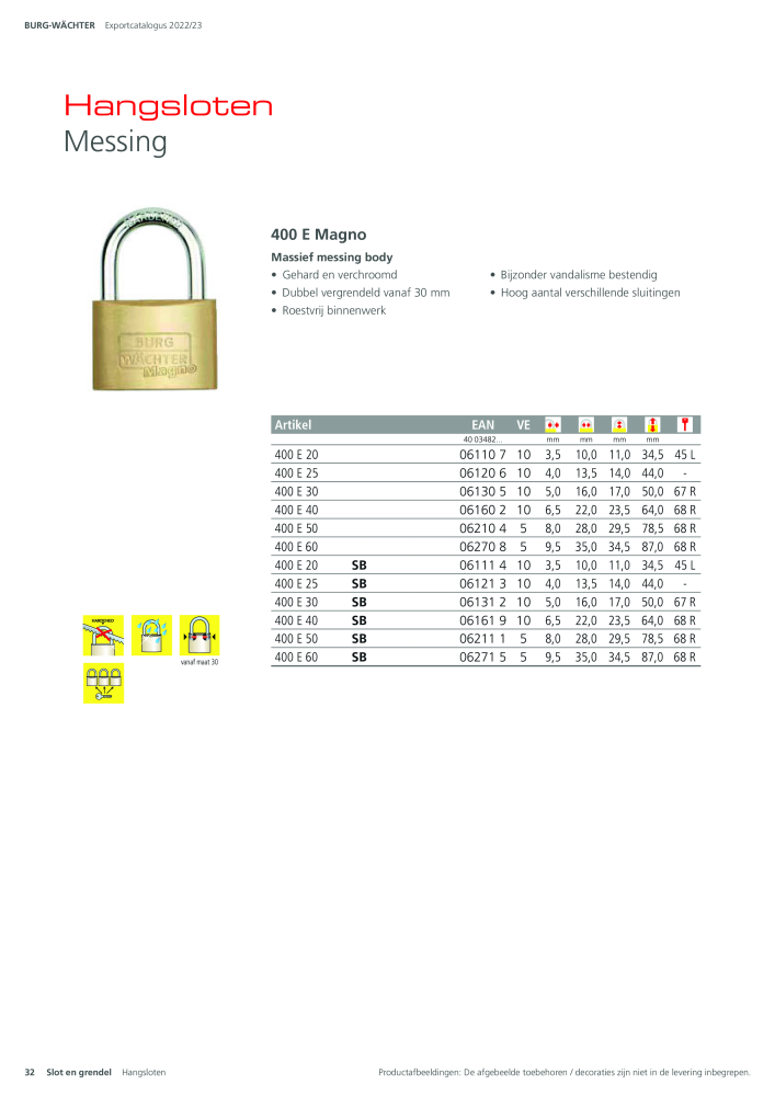 BURG-WÄCHTER Hoofdcatalogus Nb. : 20450 - Page 32