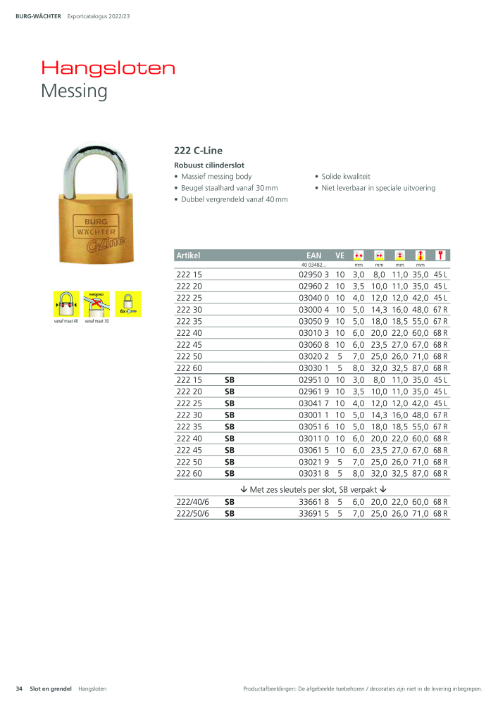 BURG-WÄCHTER Hoofdcatalogus Nb. : 20450 - Page 34