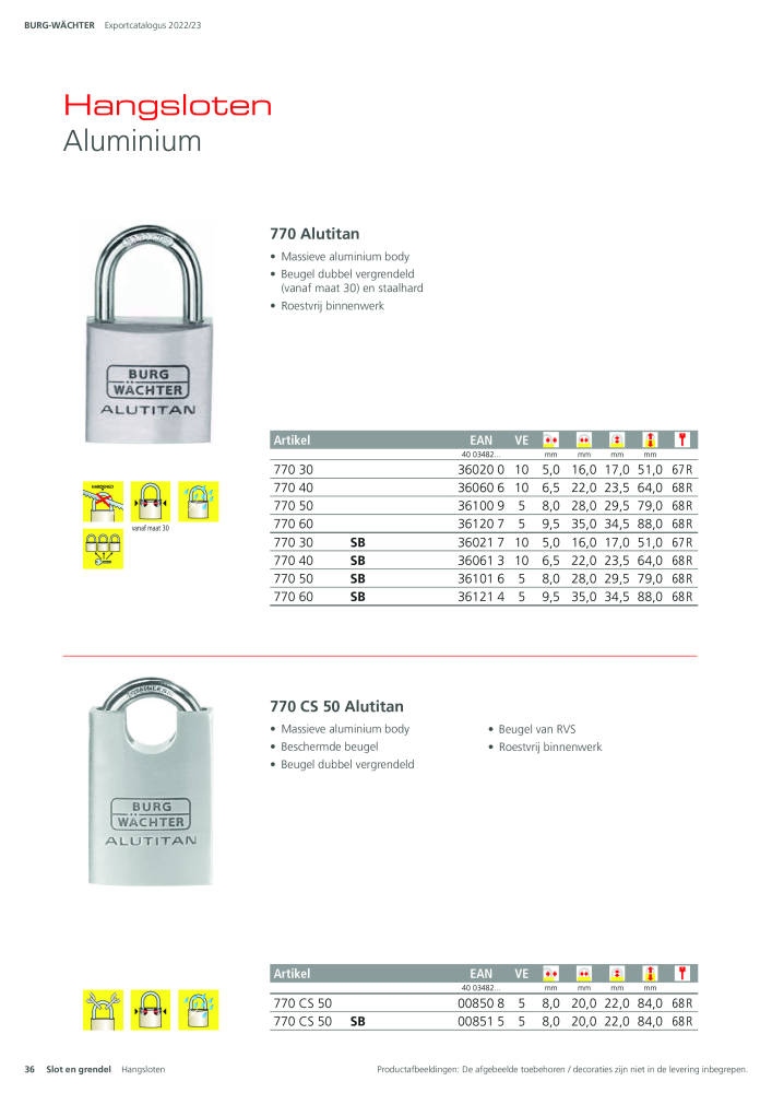 BURG-WÄCHTER Hoofdcatalogus NR.: 20450 - Pagina 36