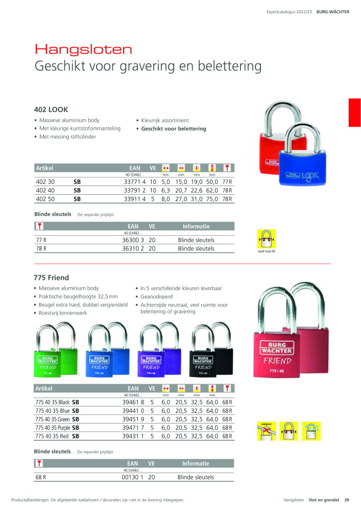 BURG-WÄCHTER Hoofdcatalogus Nb. : 20450 - Page 39