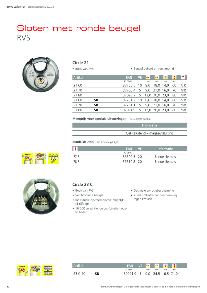 BURG-WÄCHTER Hoofdcatalogus Nb. : 20450 - Page 40