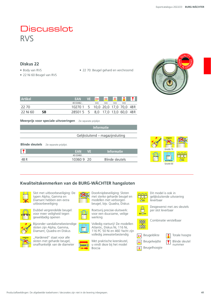 BURG-WÄCHTER Hoofdcatalogus NR.: 20450 - Pagina 41