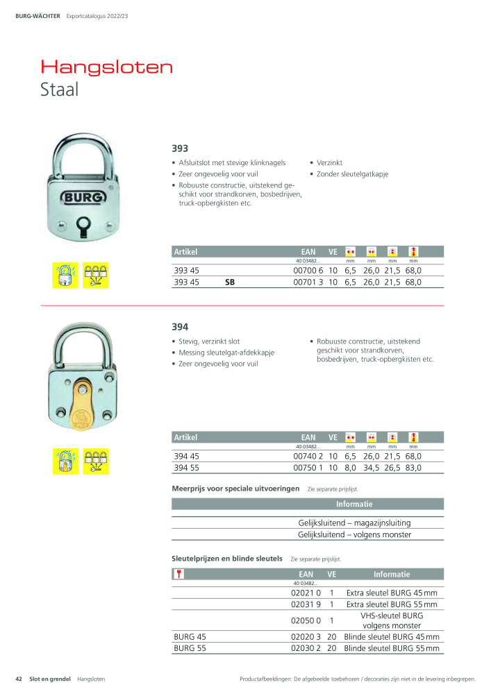 BURG-WÄCHTER Hoofdcatalogus NR.: 20450 - Pagina 42