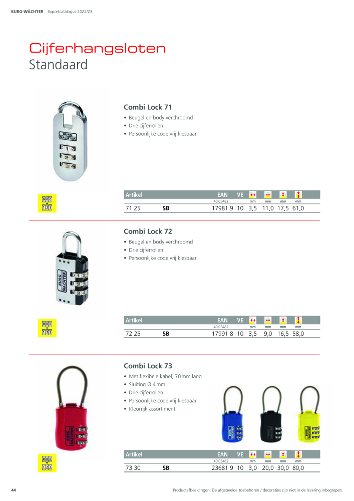 BURG-WÄCHTER Hoofdcatalogus NR.: 20450 - Pagina 44