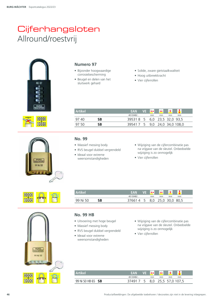 BURG-WÄCHTER Hoofdcatalogus Nb. : 20450 - Page 46