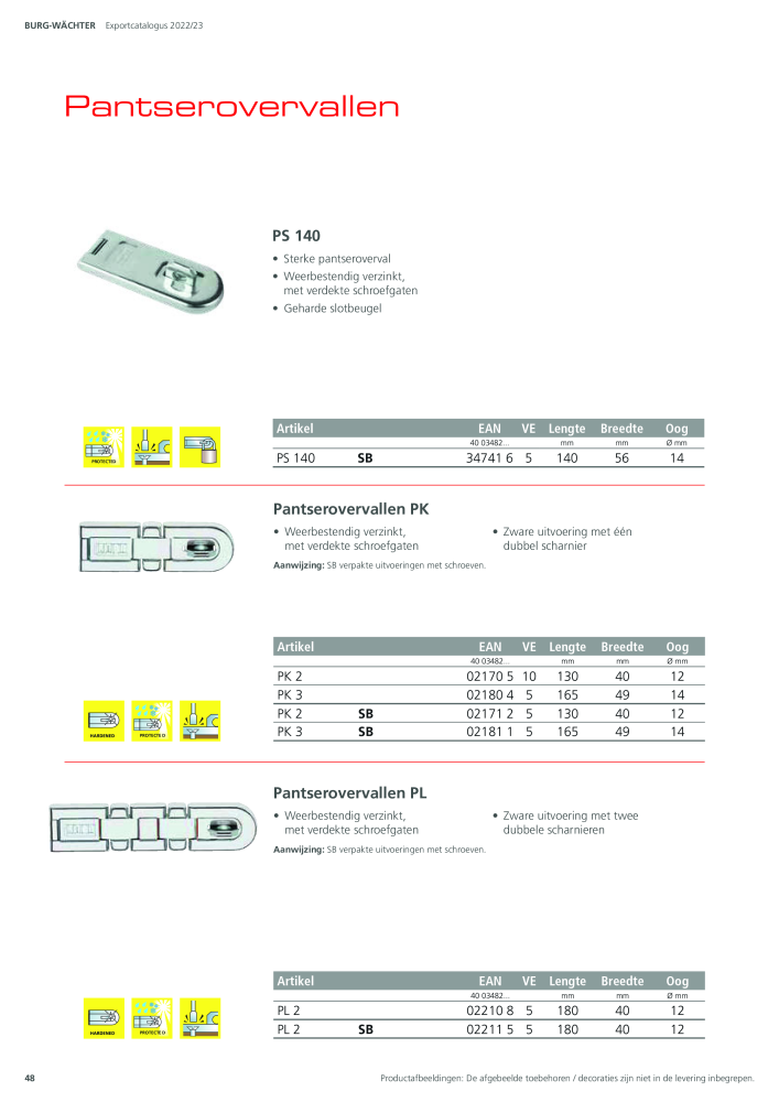BURG-WÄCHTER Hoofdcatalogus Nb. : 20450 - Page 48