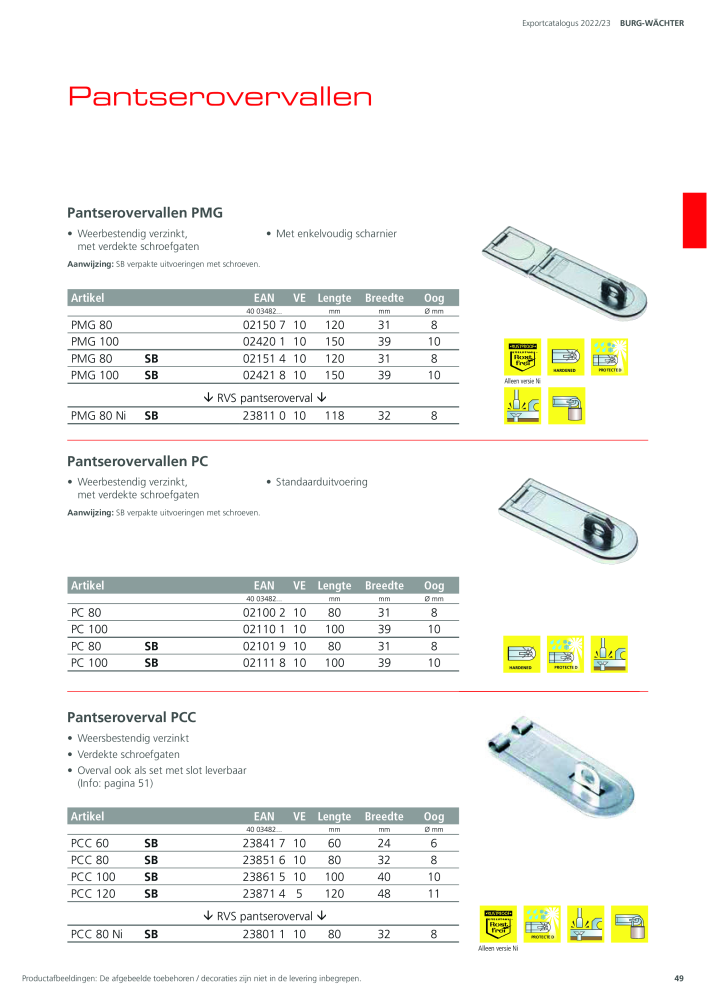 BURG-WÄCHTER Hoofdcatalogus Nb. : 20450 - Page 49