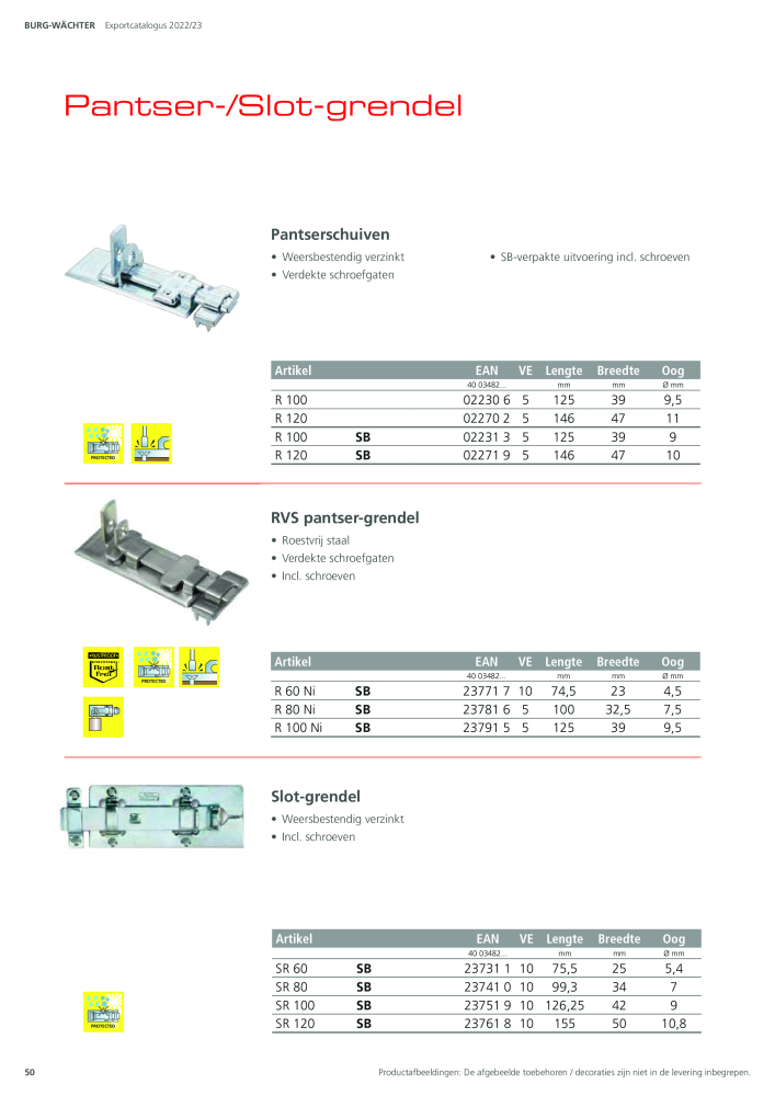 BURG-WÄCHTER Hoofdcatalogus Nb. : 20450 - Page 50