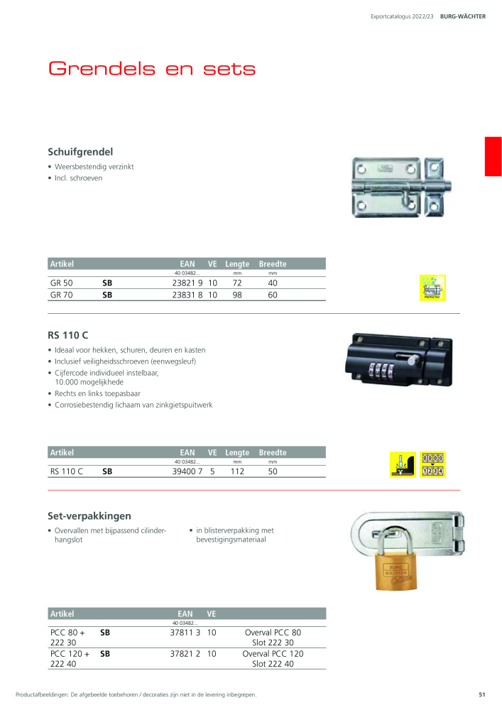 BURG-WÄCHTER Hoofdcatalogus Nb. : 20450 - Page 51