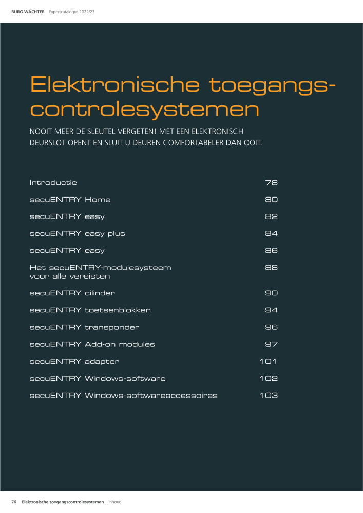 BURG-WÄCHTER Hoofdcatalogus NR.: 20450 - Pagina 76