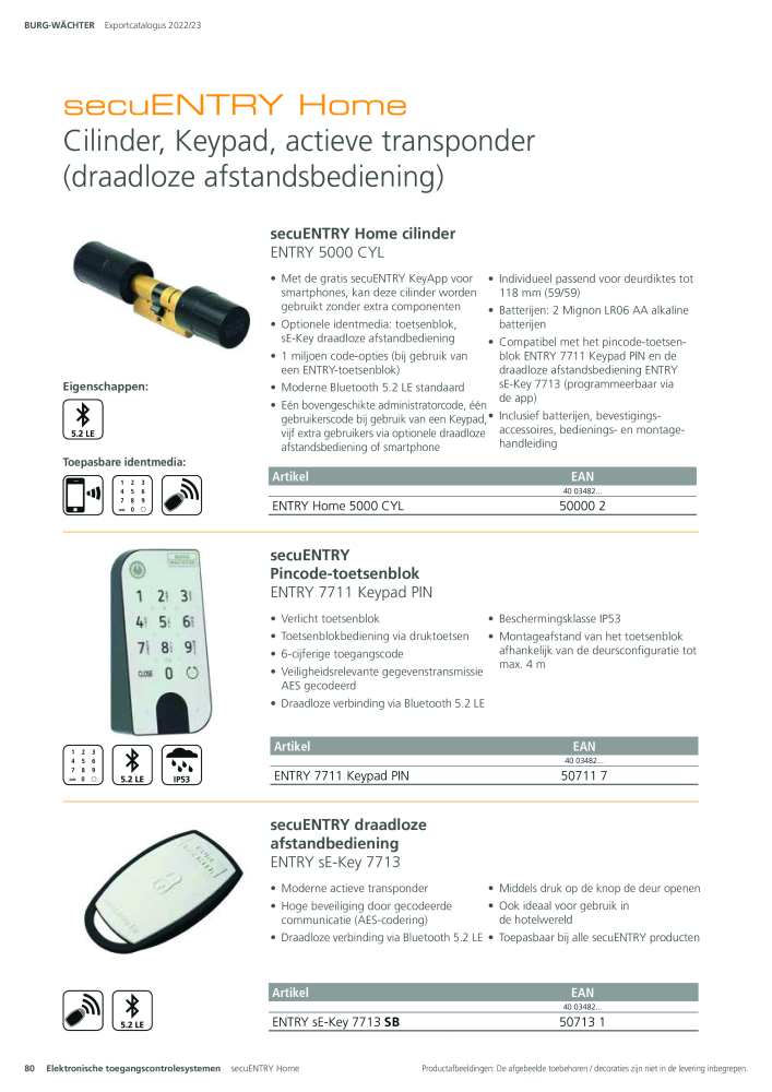 BURG-WÄCHTER Hoofdcatalogus Nb. : 20450 - Page 80