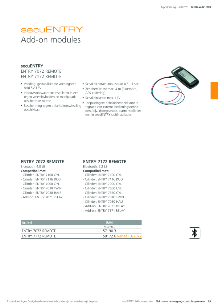 BURG-WÄCHTER Hoofdcatalogus NR.: 20450 - Pagina 99