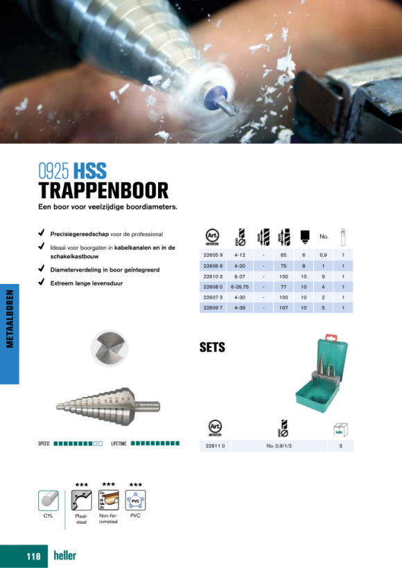 Heller Tools HSS Stufenbohrer Ø 4-30 x 100 mm 22607