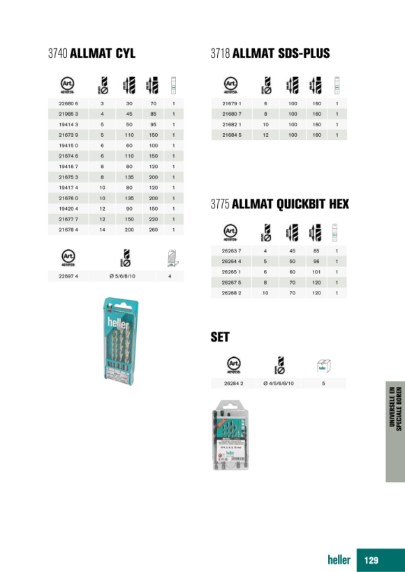 Heller Tools AllMat Universalbohrer Satz Ø 5/6/8/10 mm 22697