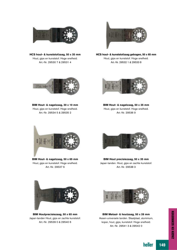 Heller Tools Starlock Blades HCS Holz- & Kunststoffsäge C, 3 Stück á 50 x 65 mm 29533