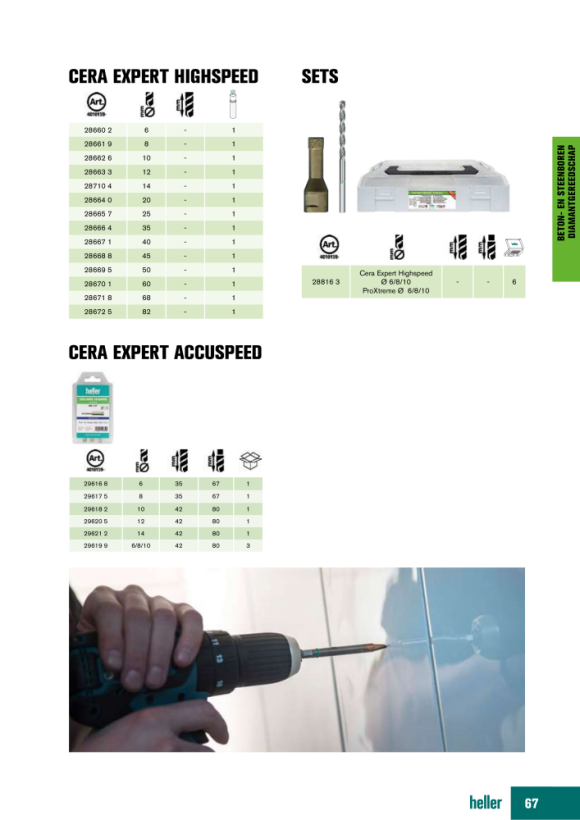 Heller Tools Mischset 6-tlg.:  Cera Expert Highspeed Ø 6/8/10 mm +  ProXtreme Ø 6/8/10 mm 28816