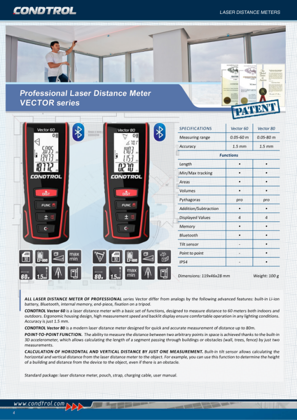 Condtrol Laser-Entfernungsmesser Vector 100 1-4-100