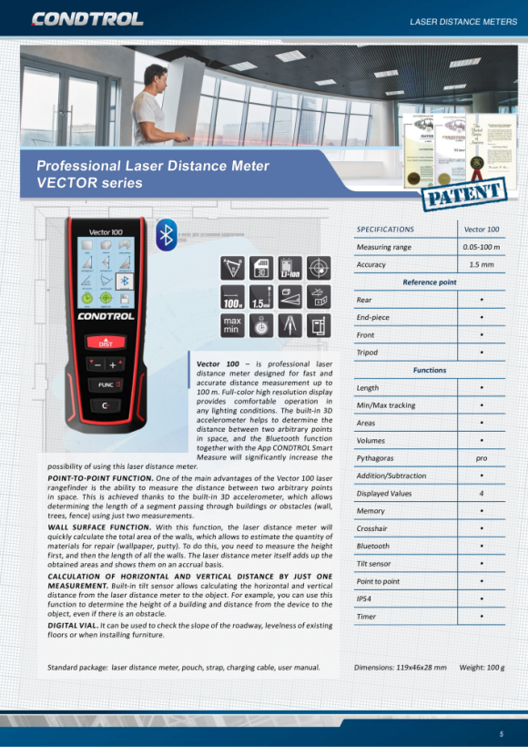 Condtrol Laser-Entfernungsmesser Vector 100 1-4-100