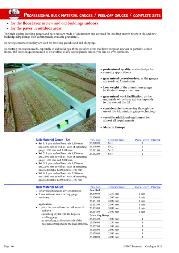 BWG Schüttgutlehre-Grundschienen 300cm 26.153.00