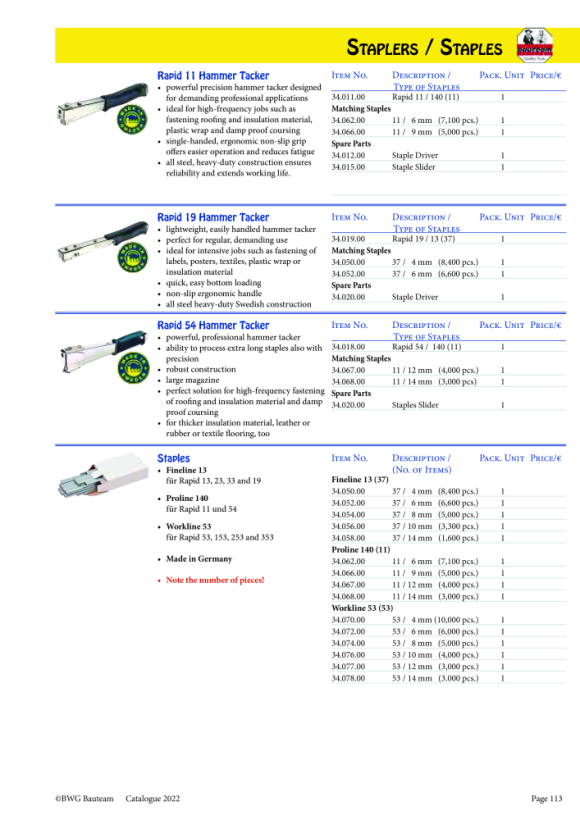 BWG Heftklammer 53/6 6.000 Stück/Packung für Rapid 53 und 153 34.072.00