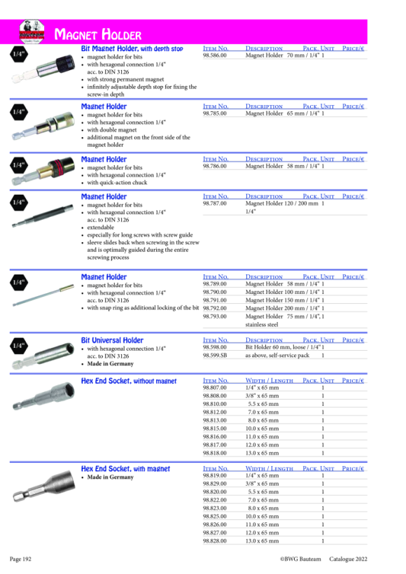 BWG Steckschlüssel-Einsatz 5,5mm ohne Magnet 98.810.00