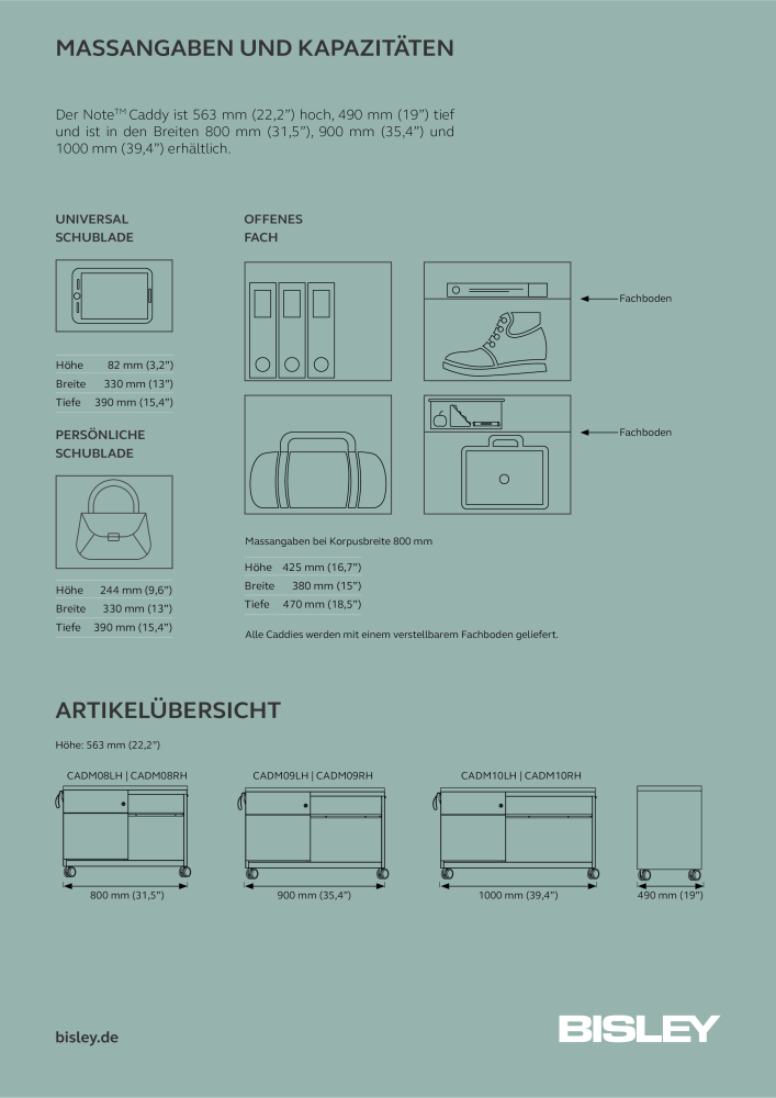 Bisley - Containersystem Note Caddy NR.: 20489 - Seite 4