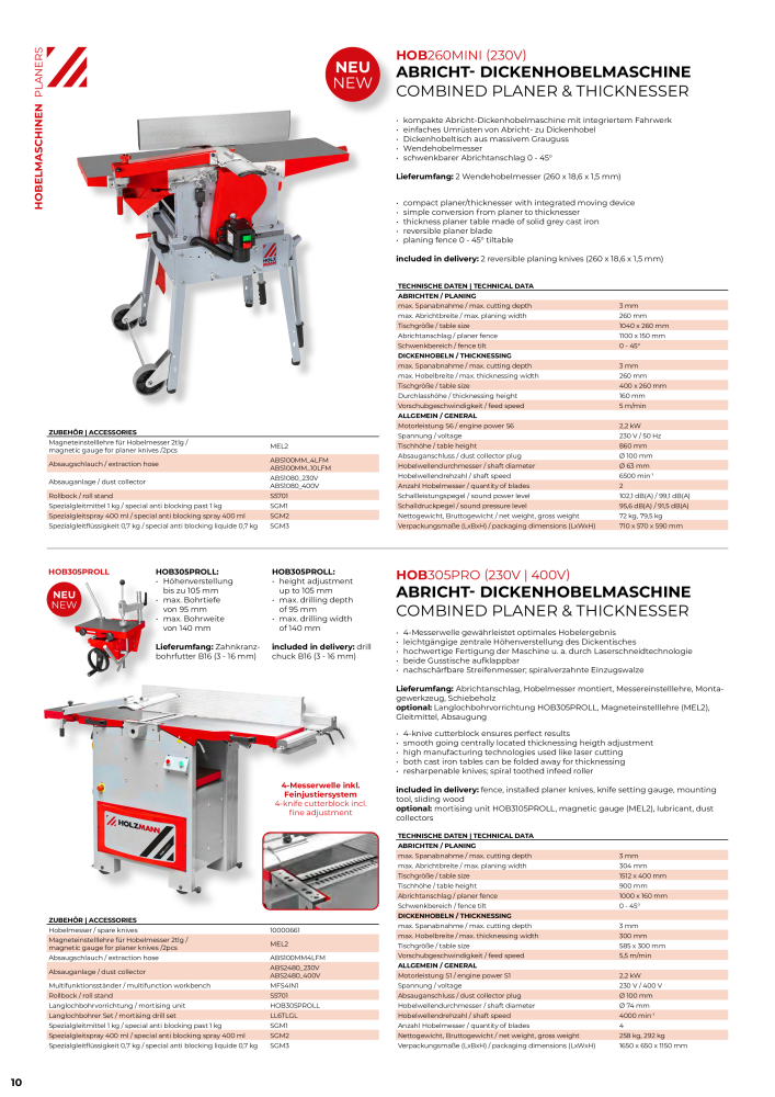 Holzmann Maschinen General Catalog Wood NR.: 20501 - Seite 10