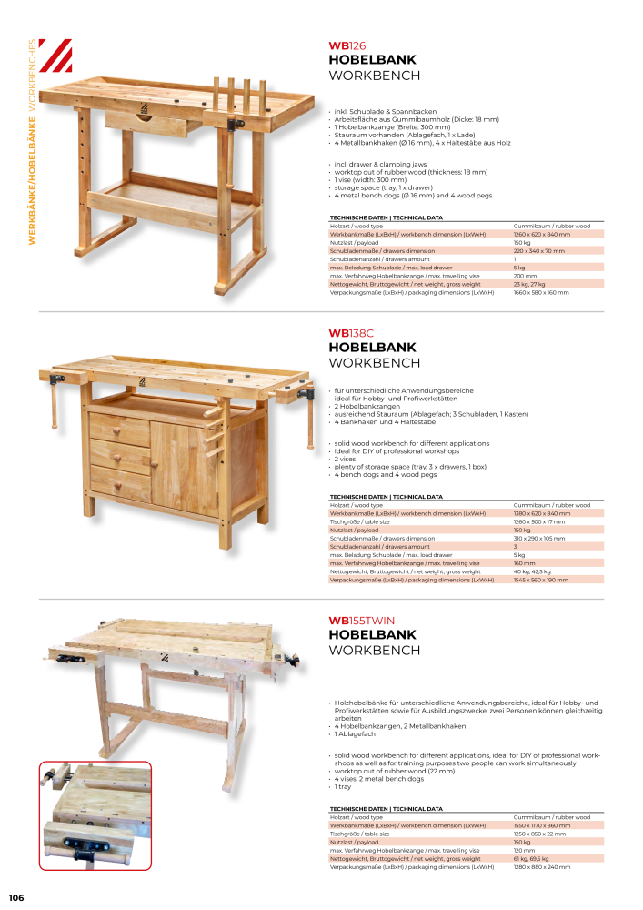 Holzmann Maschinen General Catalog Wood Nº: 20501 - Página 106