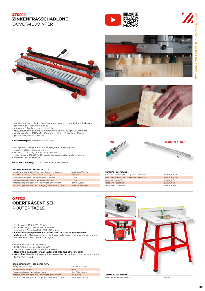 Holzmann Maschinen General Catalog Wood Nb. : 20501 - Page 119