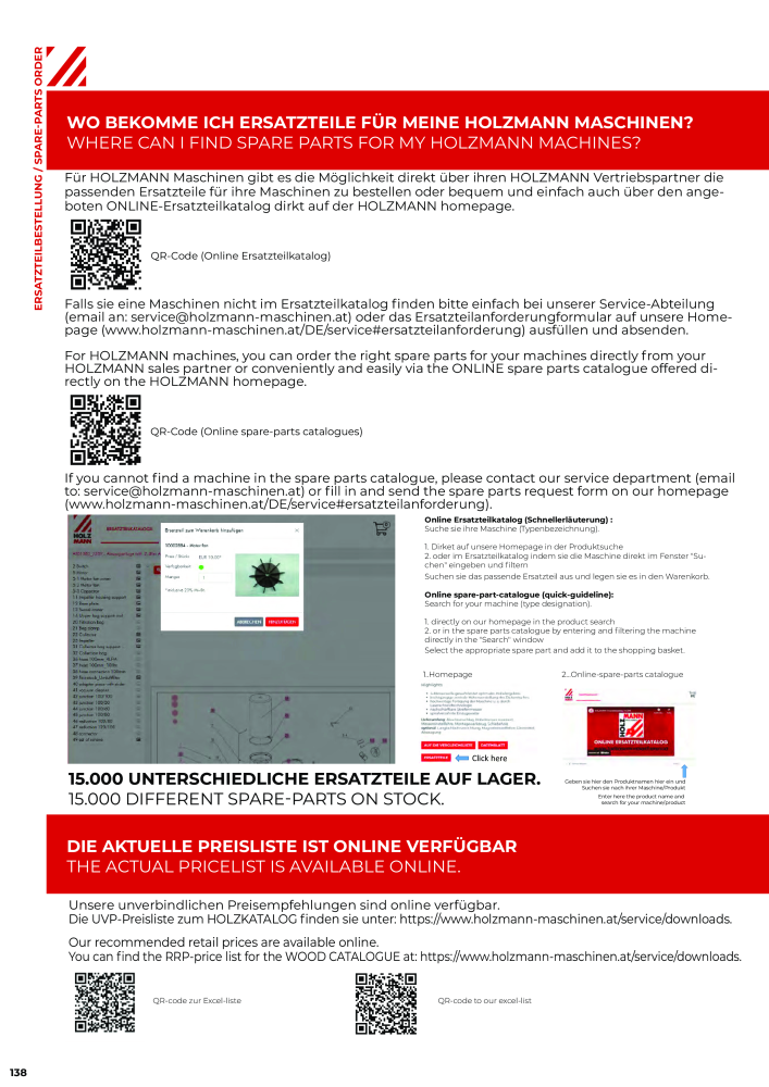 Holzmann Maschinen General Catalog Wood NO.: 20501 - Page 138