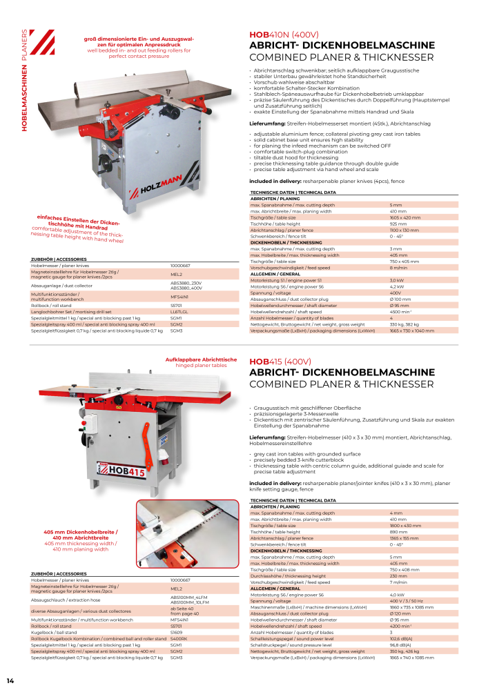 Holzmann Maschinen General Catalog Wood NR.: 20501 - Strona 14