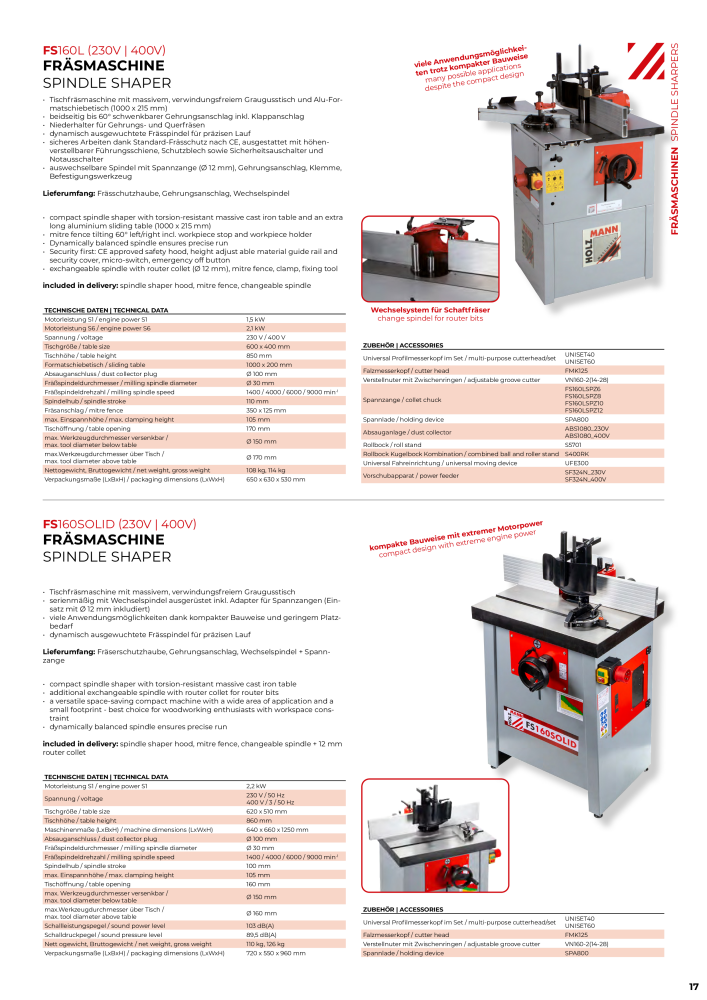 Holzmann Maschinen General Catalog Wood Nb. : 20501 - Page 17